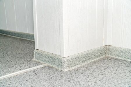 The photo of a plastic plinth on a floor close upの写真素材