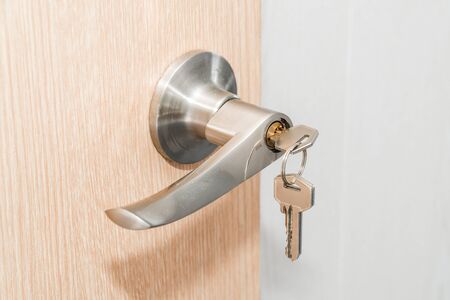 Light entrance door with the handle and rotary the blocking mechanismの写真素材