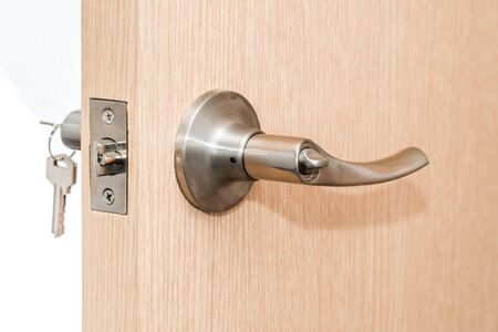 Light entrance door with the handle and rotary the blocking mechanismの写真素材