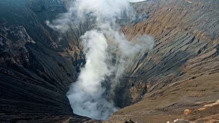 Photo of smoke volcano crater on Java island in Indonesiaの写真素材
