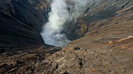 Photo of smoke volcano crater on Java island in Indonesiaの写真素材