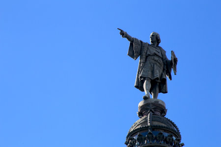 The Columbus Monument, Barcelona Spainのeditorial素材