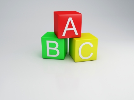 Blocks ABC letters, 3d renderの写真素材