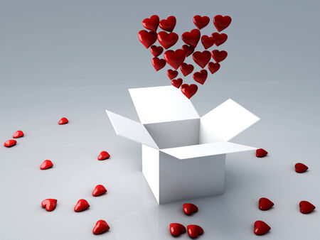 Red heart for Valentines Day 3d render の写真素材