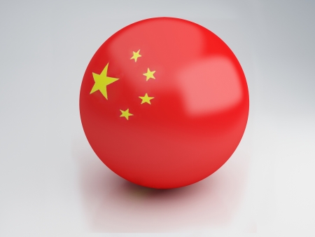 Chinese flag, 3d Illustrationの写真素材
