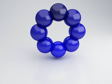 Blue circle, 3d Illustrationの写真素材