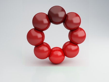 Red circle, 3d Illustrationの写真素材