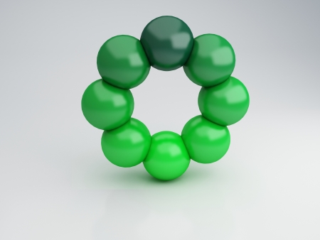 Green circle, 3d Illustrationの写真素材