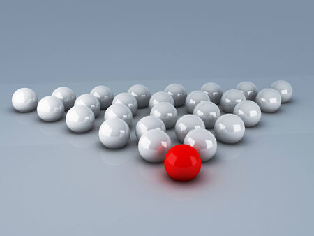 Red leader ball of white teamwork conceptの写真素材