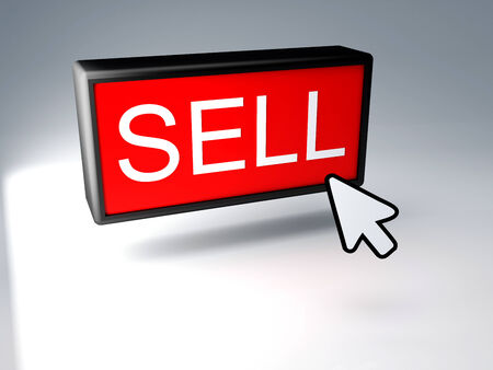 Sell button, 3d illustrationの写真素材