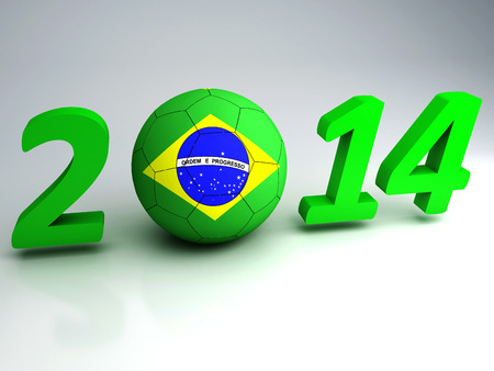 Footbal World Cup  Brazil 2014, 3d illustrationの写真素材