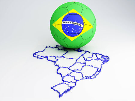 Footbal World Cup  Brazil 2014, 3d illustrationの写真素材