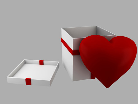 Red heart for Valentines Day 3d render