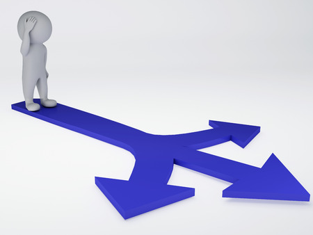 three arrows, choice concept, 3d illustrationの写真素材