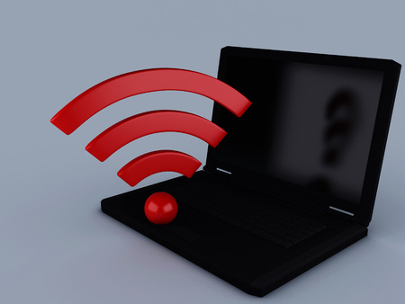 wifi network laptop pcの写真素材