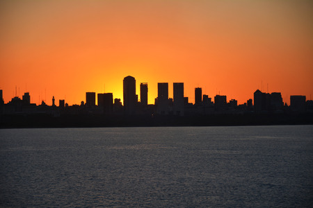 Sunset view of the cityの写真素材