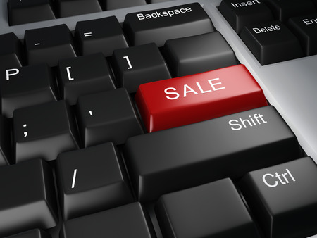 Keyboard with sale button 3d illustrationの写真素材