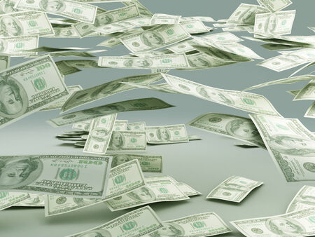 Falling dollars billsの写真素材