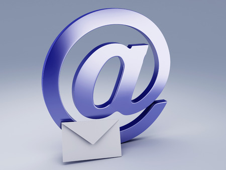 at and  e mail sign   E-Mail concept  3d illustrationの写真素材