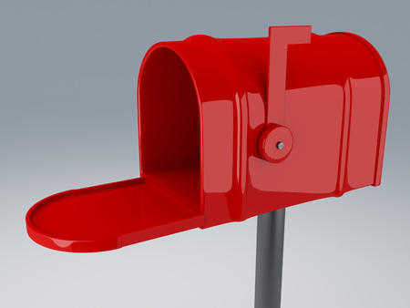 opened red mail boxの写真素材