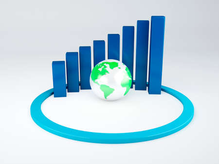 business graph  isolated whiteの写真素材