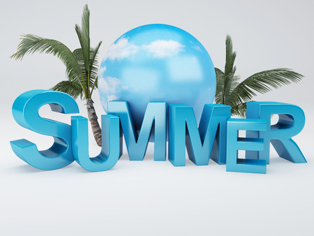 image of  of summer and palm tree 3D Illustrationの写真素材