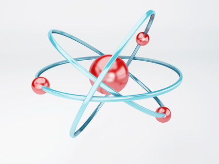 molecule, atom on white backgroundの写真素材
