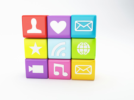 mobile phone app icon  software conceptの写真素材