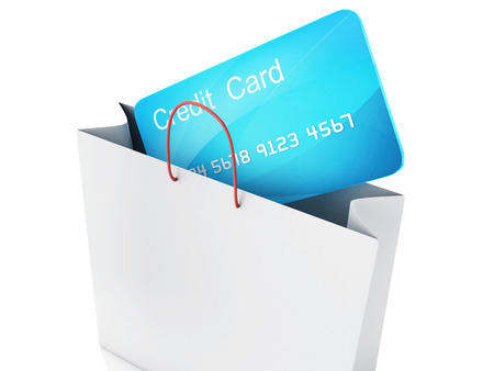 image of 3d credit cart  shopping concept in white backgroundの写真素材