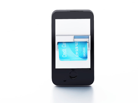 Credit Card and mobile phone. Online payment conceptの写真素材