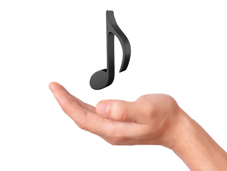 music note 3D. Isolated on white backgroundの写真素材