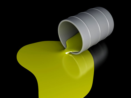 yellow Paint Cans on black background