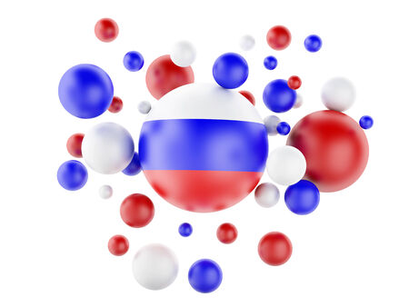 National flag of Russia isolated on white background. 3d rendererの写真素材
