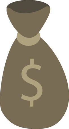 Vector illustration. Money concept. Moneybag isolated over white background.の写真素材