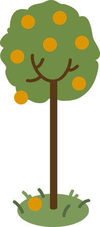 illustration of an orange treeの写真素材