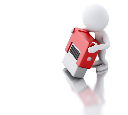 3d renderer image. White people with a stamp. Business concept. Isolated white backgroundの写真素材