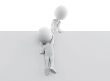 3d renderer image. White people, team work. Business concept. Isolated white background.の写真素材