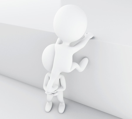 3d renderer image. White people, team work. Business concept. Isolated white background.の写真素材