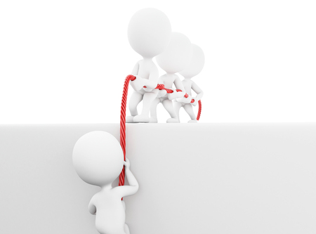 3d renderer image. White people team work. Team work and business concept. Isolated white background.の写真素材