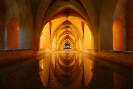 Underground bahs at Royal Alcazar - Seville, Spainのeditorial素材