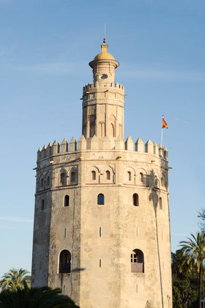 Golden tower (Torre del Oro) in Sevilla, Spain.のeditorial素材