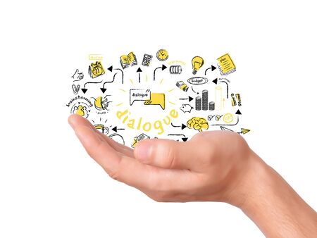 image of Hand holding an object on white backgroundの写真素材