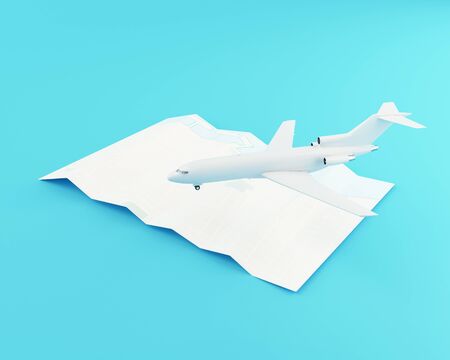 3d illustration. Traveling around the world by plane. World Travel concept.の写真素材