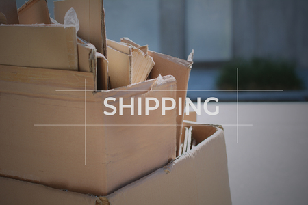 Several cardboard boxes with focus on