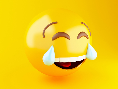 3d illustration. Emoji icons with facial expressions. Social media concept.の写真素材