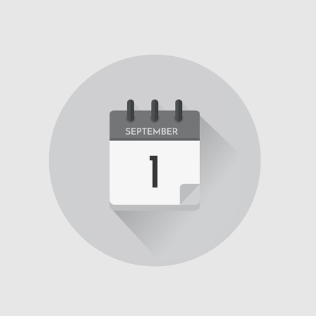 Vector illustration. Day calendar with date  September 1.のイラスト素材