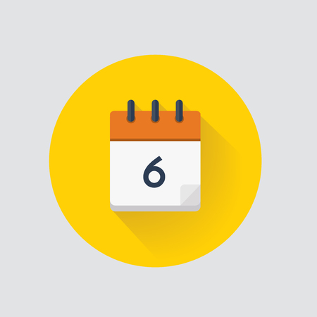 Vector illustration. Calendar day 6. Calendar icon.のイラスト素材