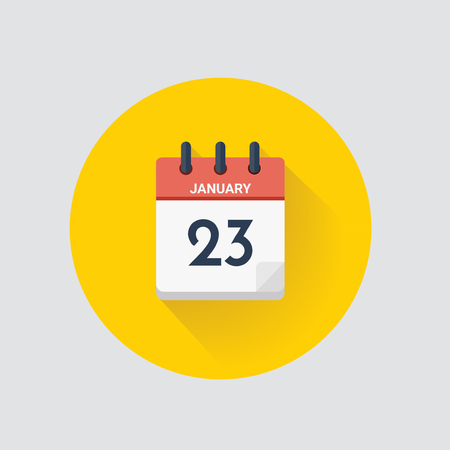 Vector illustration. Day calendar with date January 23.のイラスト素材