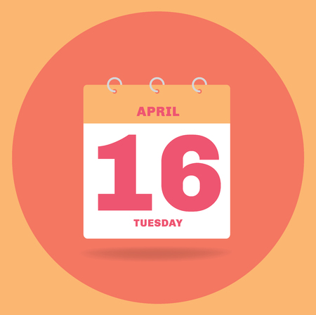 Vector illustration. Day calendar with date April 16.のイラスト素材