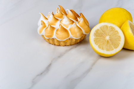 Close-up to delicious lemon pie. Food concept.